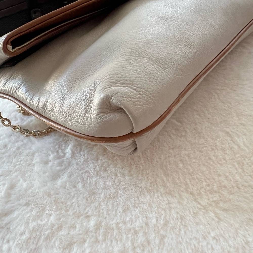 Celine Paris Vintage Leather Triomphe Clutch with Gold Chain EUC - Picture 7 of 17